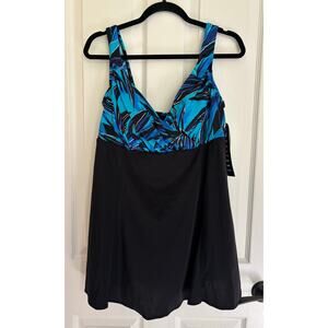 NWT Longitude One Piece Swim Dress Size 12